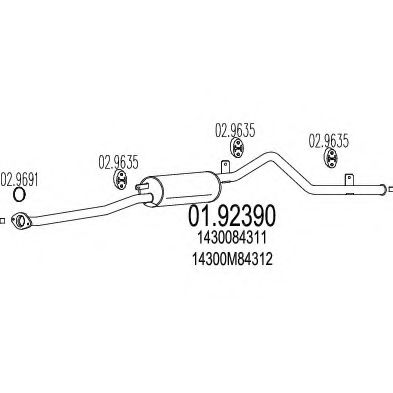 Глушитель выхлопных газов конечный ROSI 15127
