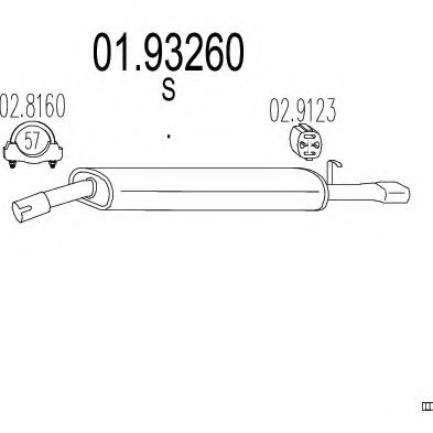Глушитель выхлопных газов конечный ZARA 1810