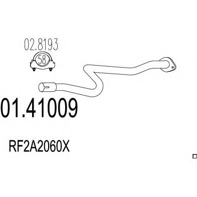 Труба выхлопного газа MTS 01.41009