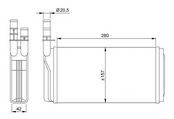 Теплообменник, отопление салона NRF 58931