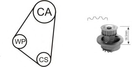 Водяной насос + комплект зубчатого ремня AIRTEX WPK-116402
