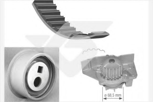Водяной насос + комплект зубчатого ремня HUTCHINSON KH 45WP12