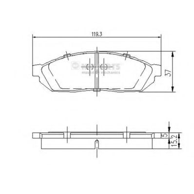 Комплект тормозных колодок, дисковый тормоз NIPPARTS J3604004