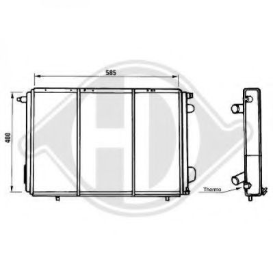 Радиатор, охлаждение двигателя DIEDERICHS 8129162