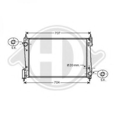 Радиатор, охлаждение двигателя DIEDERICHS 8181404