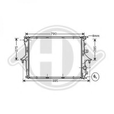 Радиатор, охлаждение двигателя DIEDERICHS 8228504
