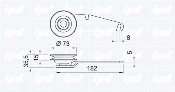 Натяжной ролик, клиновой ремень IPD 140409