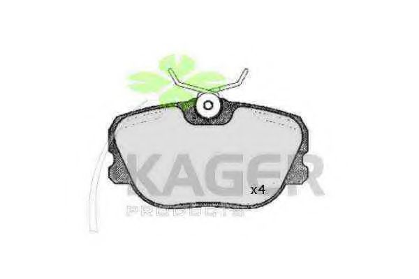 Комплект тормозных колодок, дисковый тормоз KAGER 350192