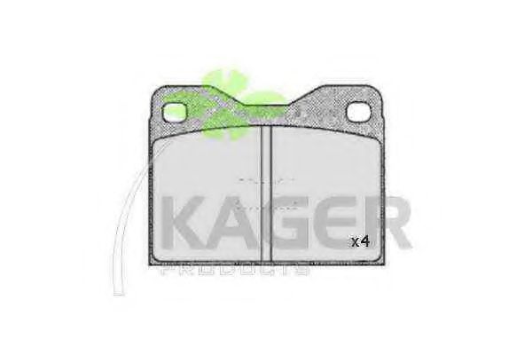 Комплект тормозных колодок, дисковый тормоз KAGER 20373