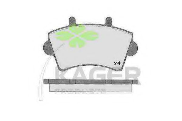 Комплект тормозных колодок, дисковый тормоз KAGER 35-0557