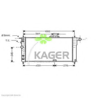 Радиатор, охлаждение двигателя KAGER 31-0298