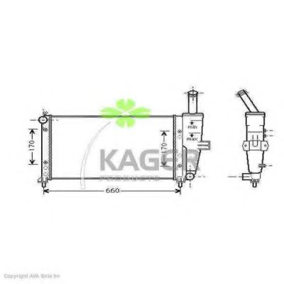 Радиатор, охлаждение двигателя KAGER 31-0425