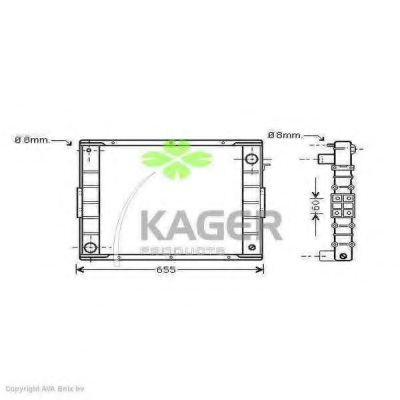 Радиатор, охлаждение двигателя KAGER 31-0529