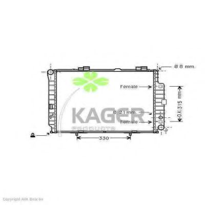 Радиатор, охлаждение двигателя KAGER 31-0627