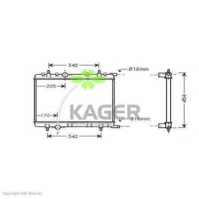 Радиатор, охлаждение двигателя KAGER 31-0892