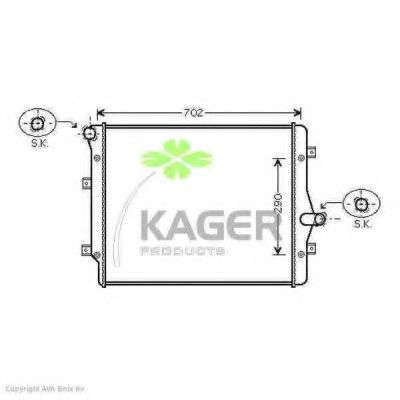 Радиатор, охлаждение двигателя KAGER 31-1228