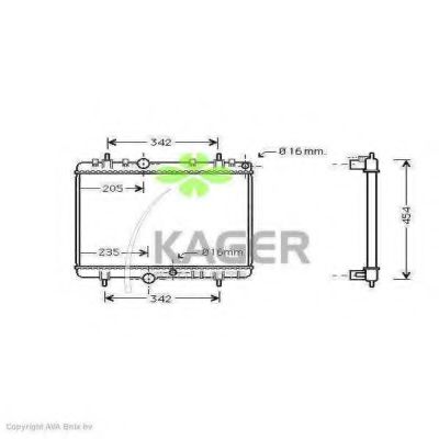 Радиатор, охлаждение двигателя KAGER 31-1368