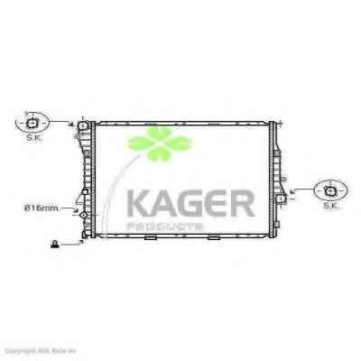 Радиатор, охлаждение двигателя KAGER 31-1827