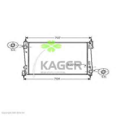 Радиатор, охлаждение двигателя KAGER 31-2352