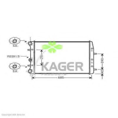 Радиатор, охлаждение двигателя KAGER 31-2393