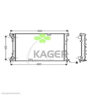 Радиатор, охлаждение двигателя KAGER 31-3398