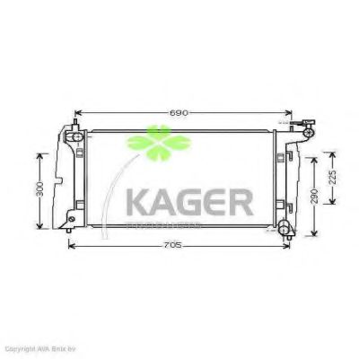 Радиатор, охлаждение двигателя KAGER 31-3645