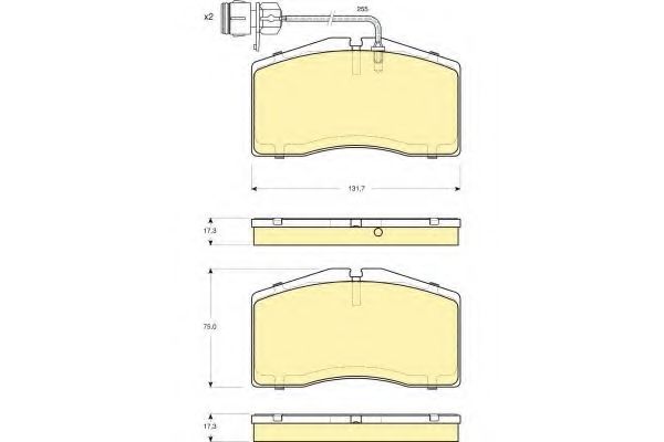 Комплект тормозных колодок, дисковый тормоз GIRLING 6115239