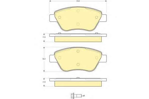 Комплект тормозных колодок, дисковый тормоз GIRLING 6115794