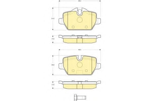 Комплект тормозных колодок, дисковый тормоз GIRLING 6116121