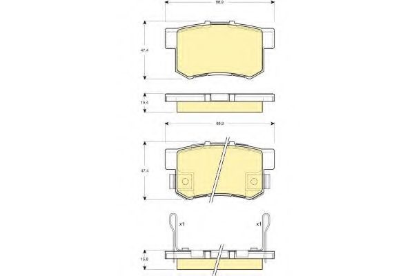 Комплект тормозных колодок, дисковый тормоз GIRLING 6132699