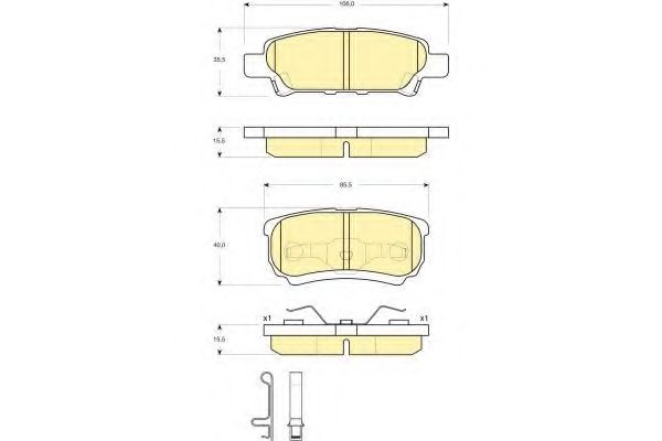 Комплект тормозных колодок, дисковый тормоз GIRLING 6133419