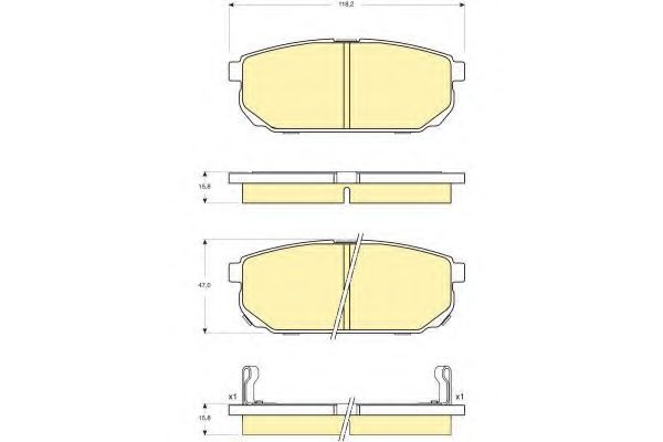 Комплект тормозных колодок, дисковый тормоз GIRLING 6133449