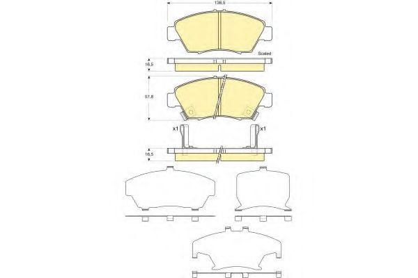 Комплект тормозных колодок, дисковый тормоз GIRLING 6133759