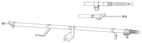 Трос, стояночная тормозная система KAWE TO02204