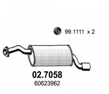 Глушитель выхлопных газов конечный ASSO 02.7058