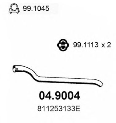 Труба выхлопного газа ASSO 04.9004