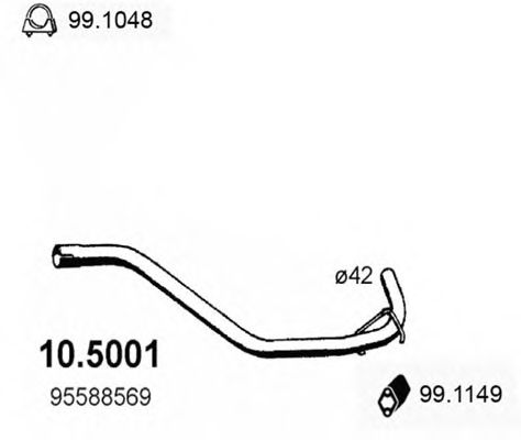 Труба выхлопного газа ASSO 10.5001