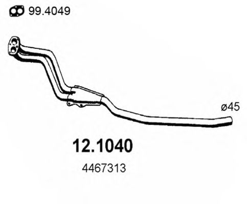 Труба выхлопного газа WALKER 09026