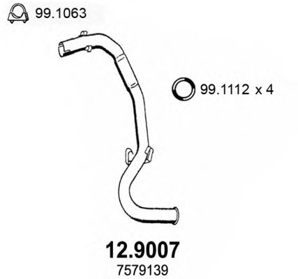 Труба выхлопного газа ASSO 12.9007