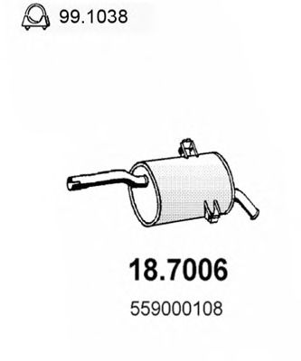Глушитель выхлопных газов конечный ASSO 187006