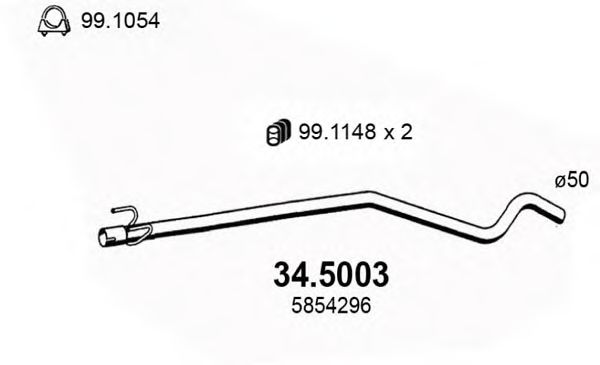 Труба выхлопного газа ASSO 34.5003