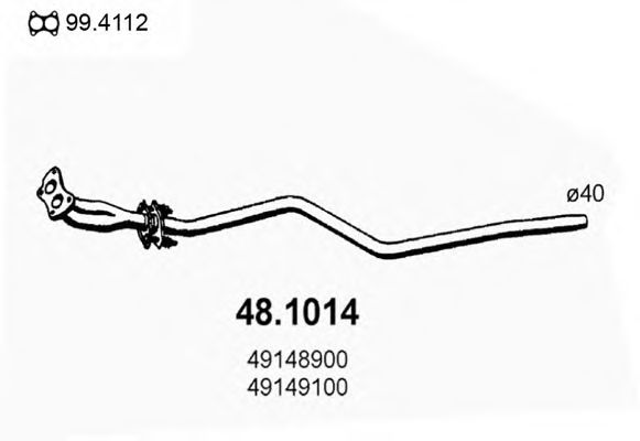 Труба выхлопного газа ASSO 48.1014
