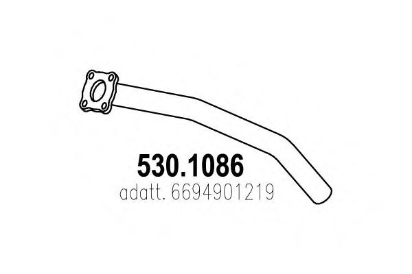 Труба выхлопного газа ASSO 530.1086