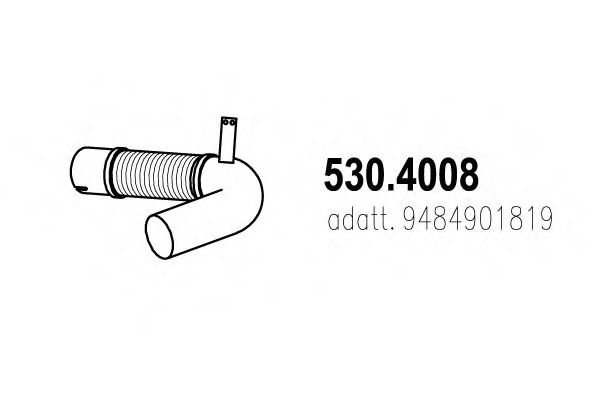 Гофрированная труба, выхлопная система ASSO 530.4008