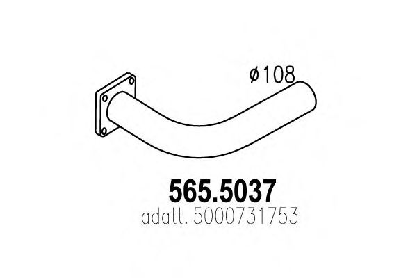 Труба выхлопного газа ASSO 565.5037