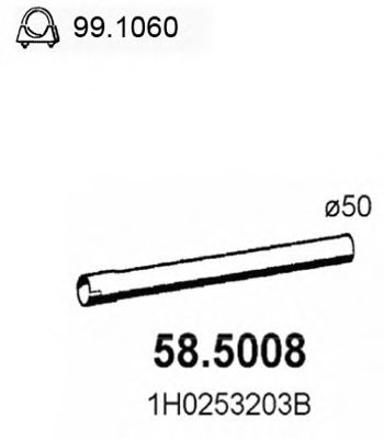 Труба выхлопного газа ASSO 58.5008