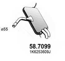 Глушитель выхлопных газов конечный ASSO 58.7099
