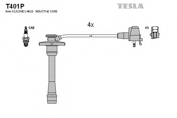 Комплект проводов зажигания TESLA T401P