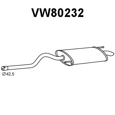 Глушитель выхлопных газов конечный VENEPORTE VW80232