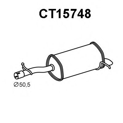 Глушитель выхлопных газов конечный VENEPORTE CT15748